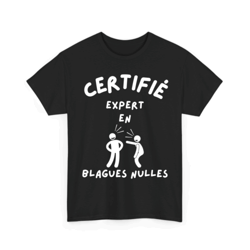 Certifié/certifiée expert/experte en blagues nulles - TextileRire